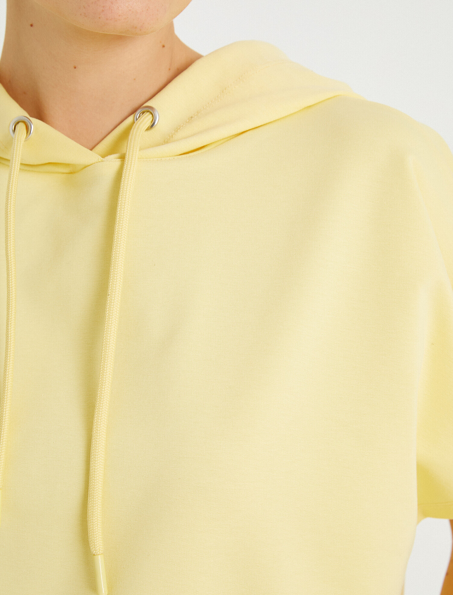   Crop Sweatshirt Kapüşonlu Kısa Kollu