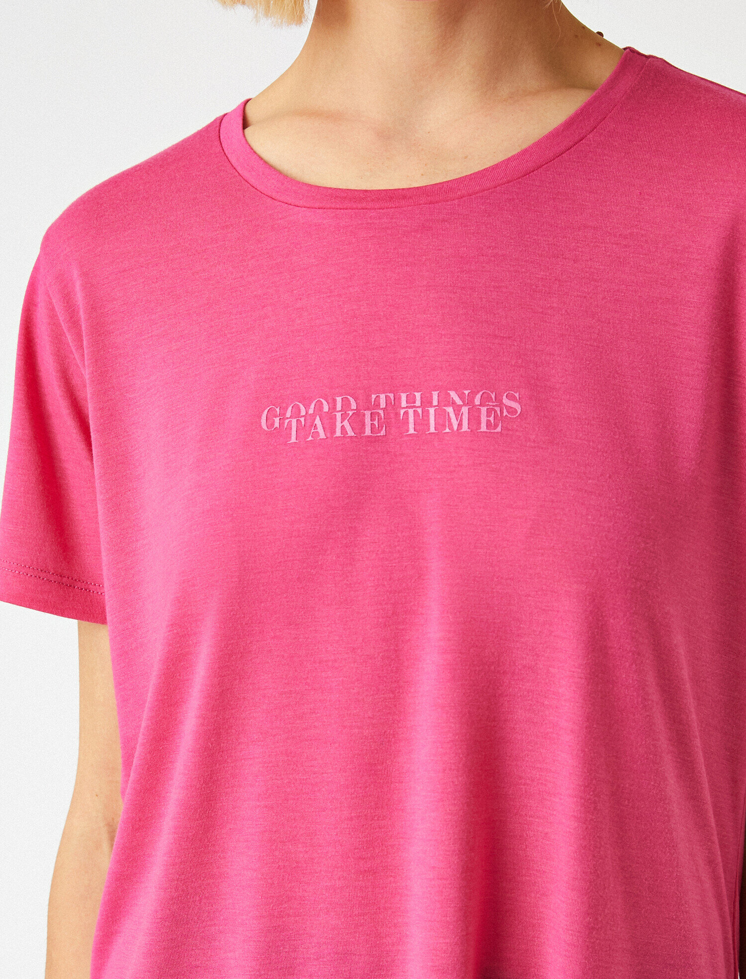   Baskılı Kısa Kollu Tişört Bisiklet Yaka