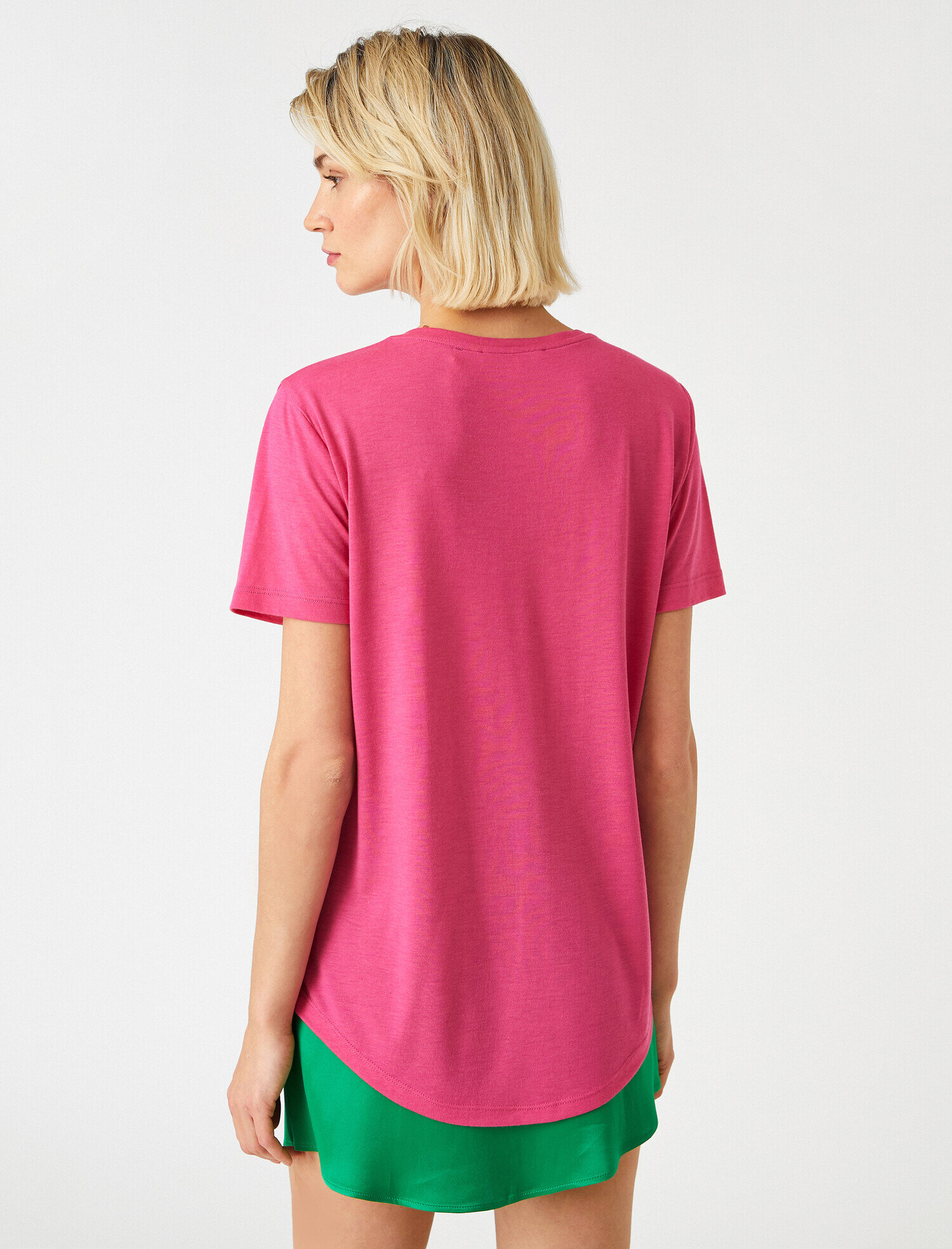   Baskılı Kısa Kollu Tişört Bisiklet Yaka