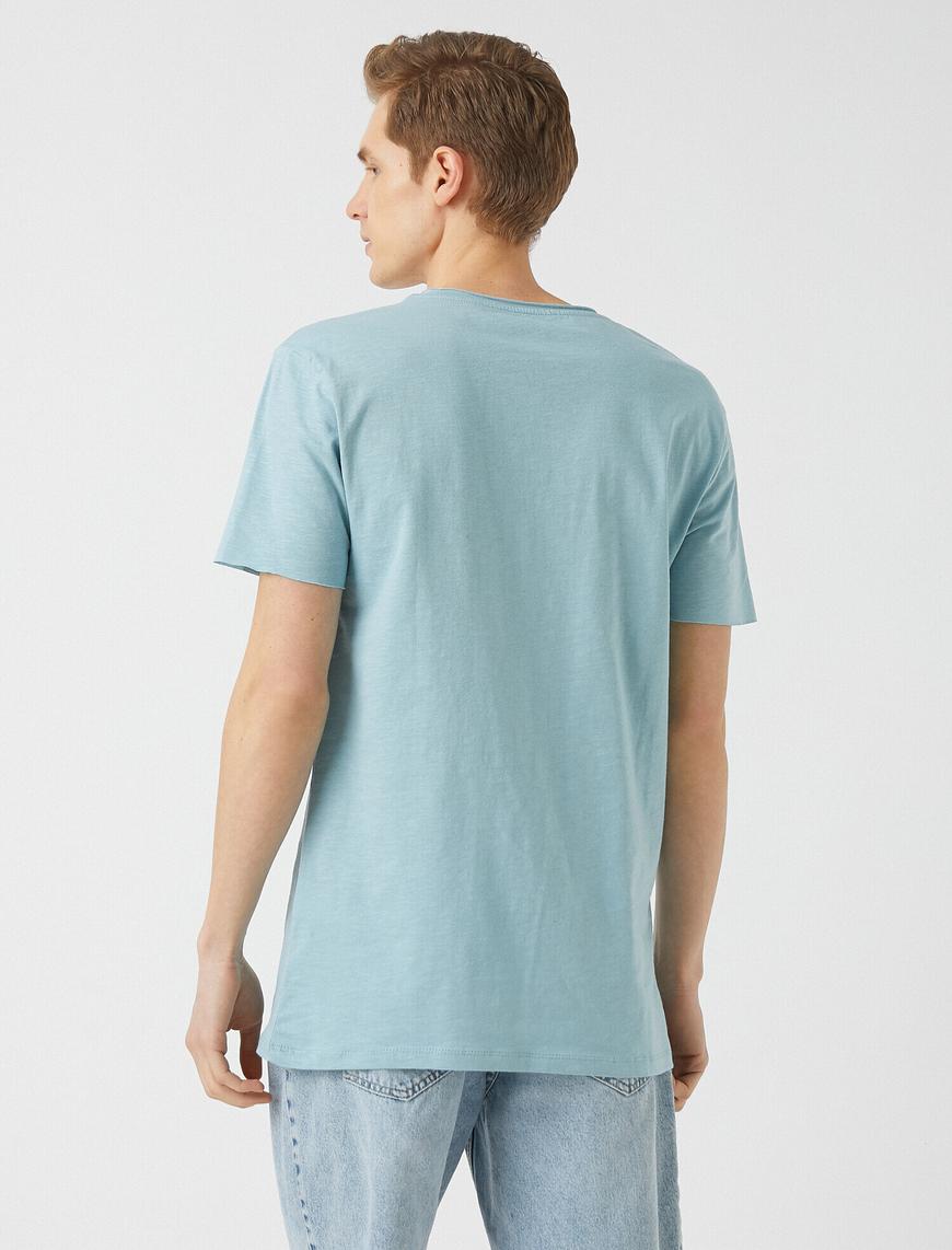   Slim Fit Cepli Basic Tişört