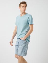 Slim Fit Cepli Basic Tişört