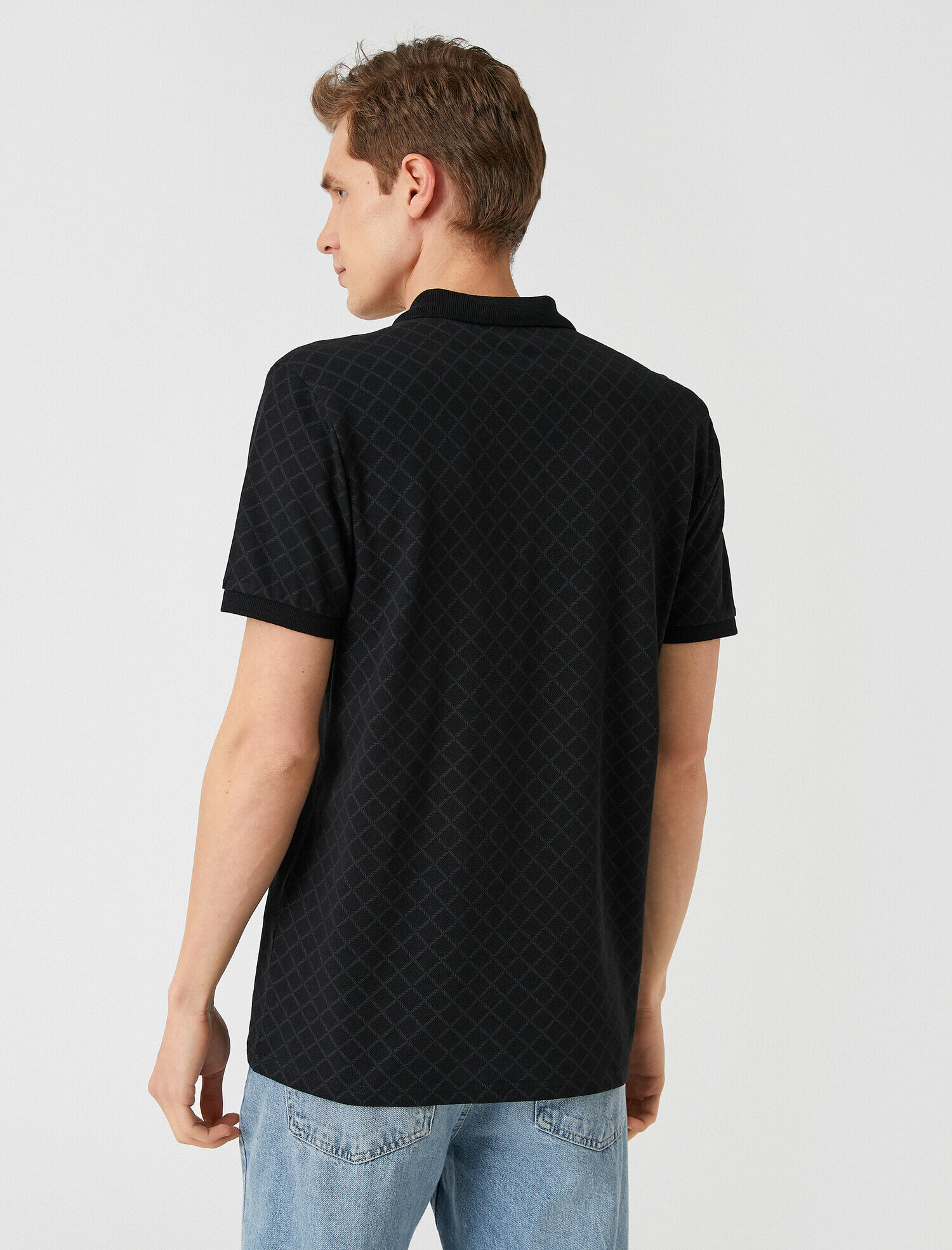 Slim Fit Desenli Polo Yaka Tişört