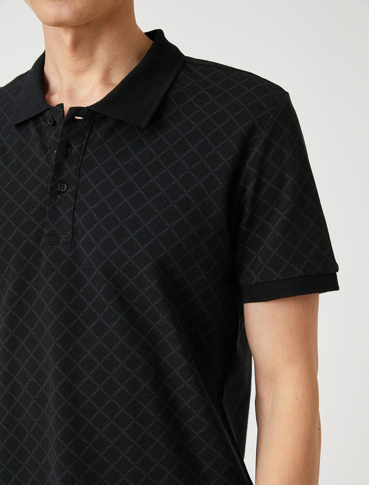 Slim Fit Desenli Polo Yaka Tişört