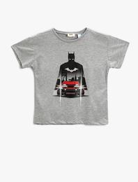 Batman Baskılı Pamuklu Tişört Warner Bros Lisanslı Bisiklet Yaka