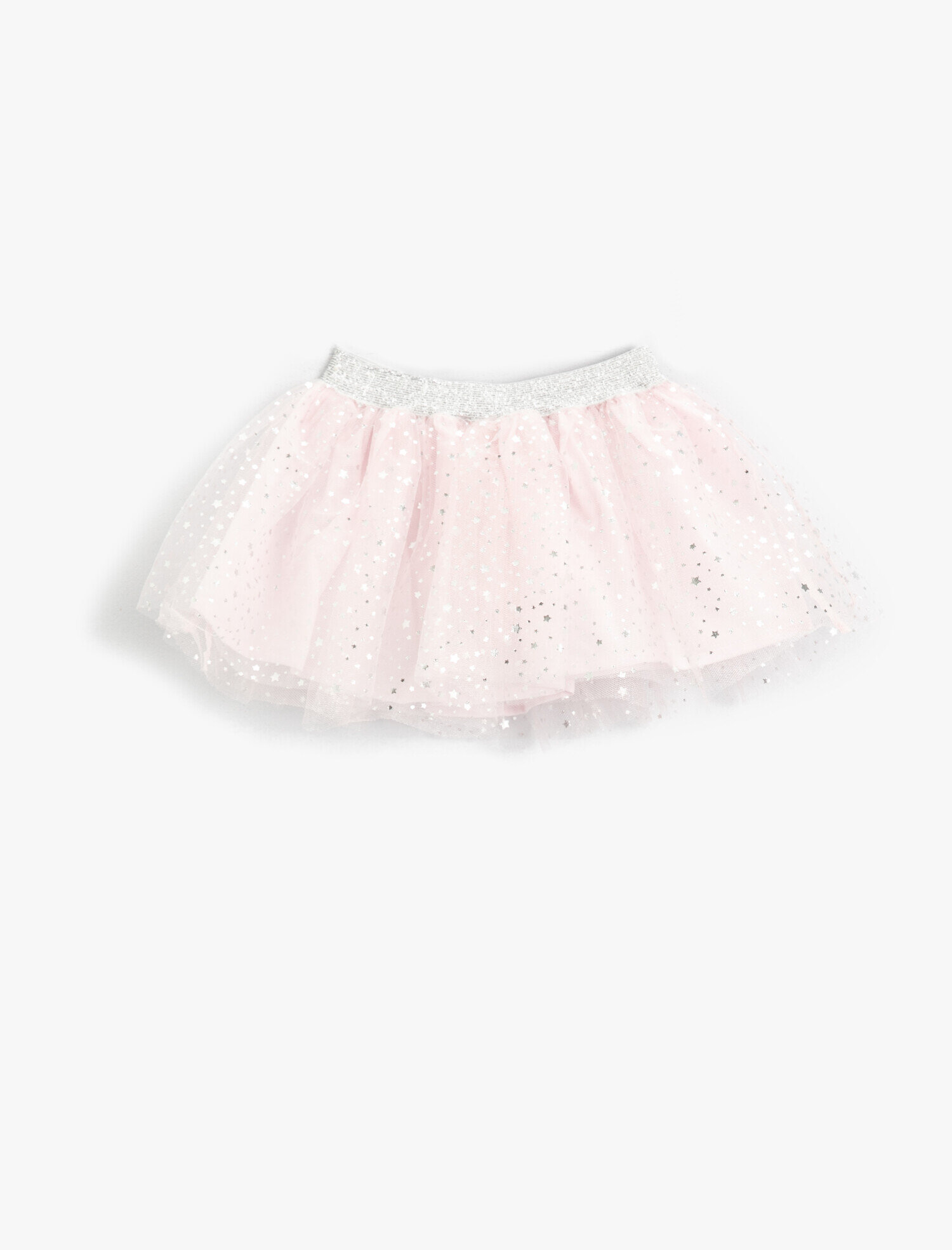  Kız Bebek Parlak Baskılı Tül Detaylı Etek