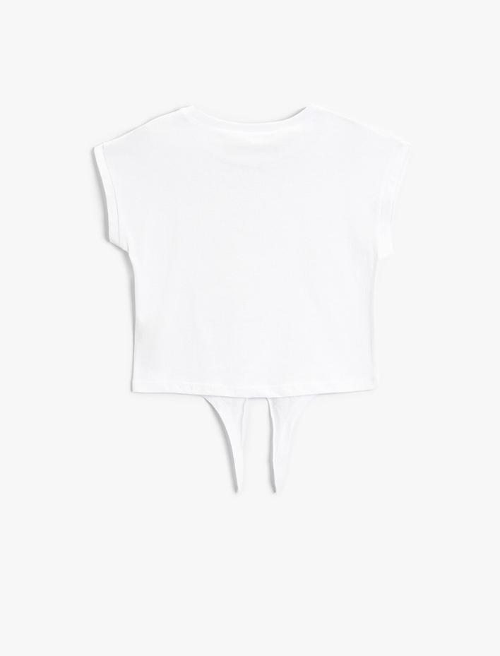 Kız Çocuk LOL Baskılı Belden Bağlamalı Lisanslı Tişört Bisiklet Yaka Pamuklu