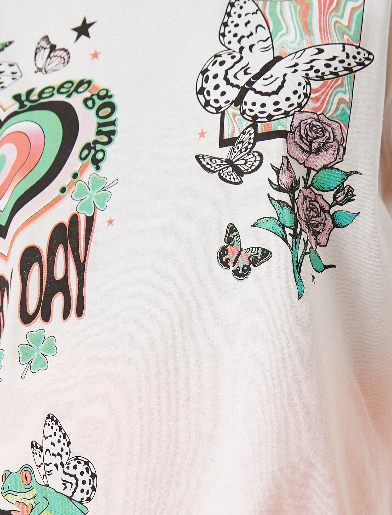   Baskılı Oversize Tişört Pamuklu