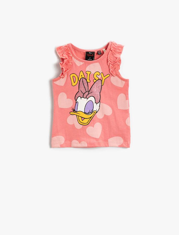 Kız Bebek Daisy Duck Lisanslı Baskılı Kolsuz Tişört Pamuklu