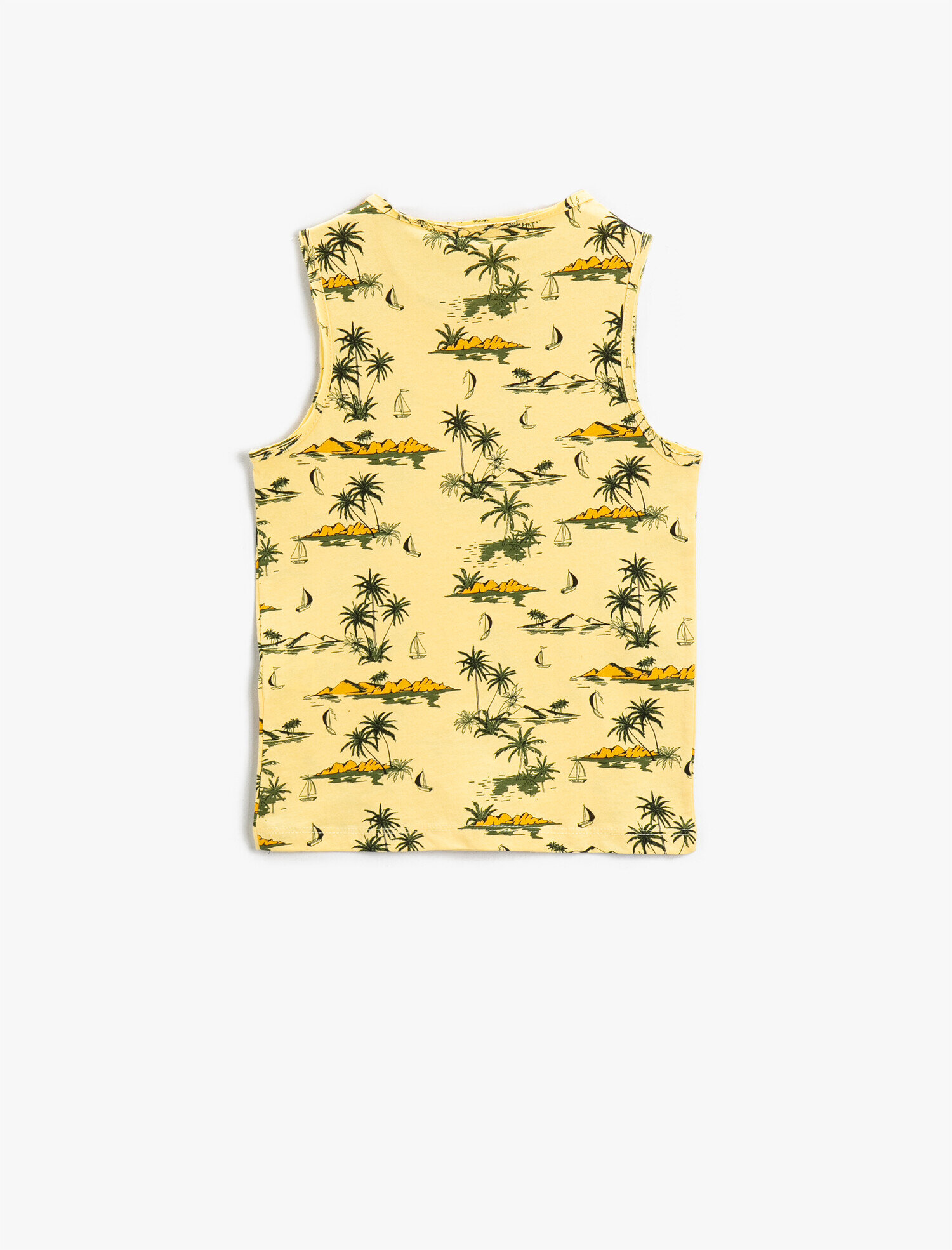  Erkek Çocuk Palmiye Baskılı Atlet Bisiklet Yaka  Pamuklu