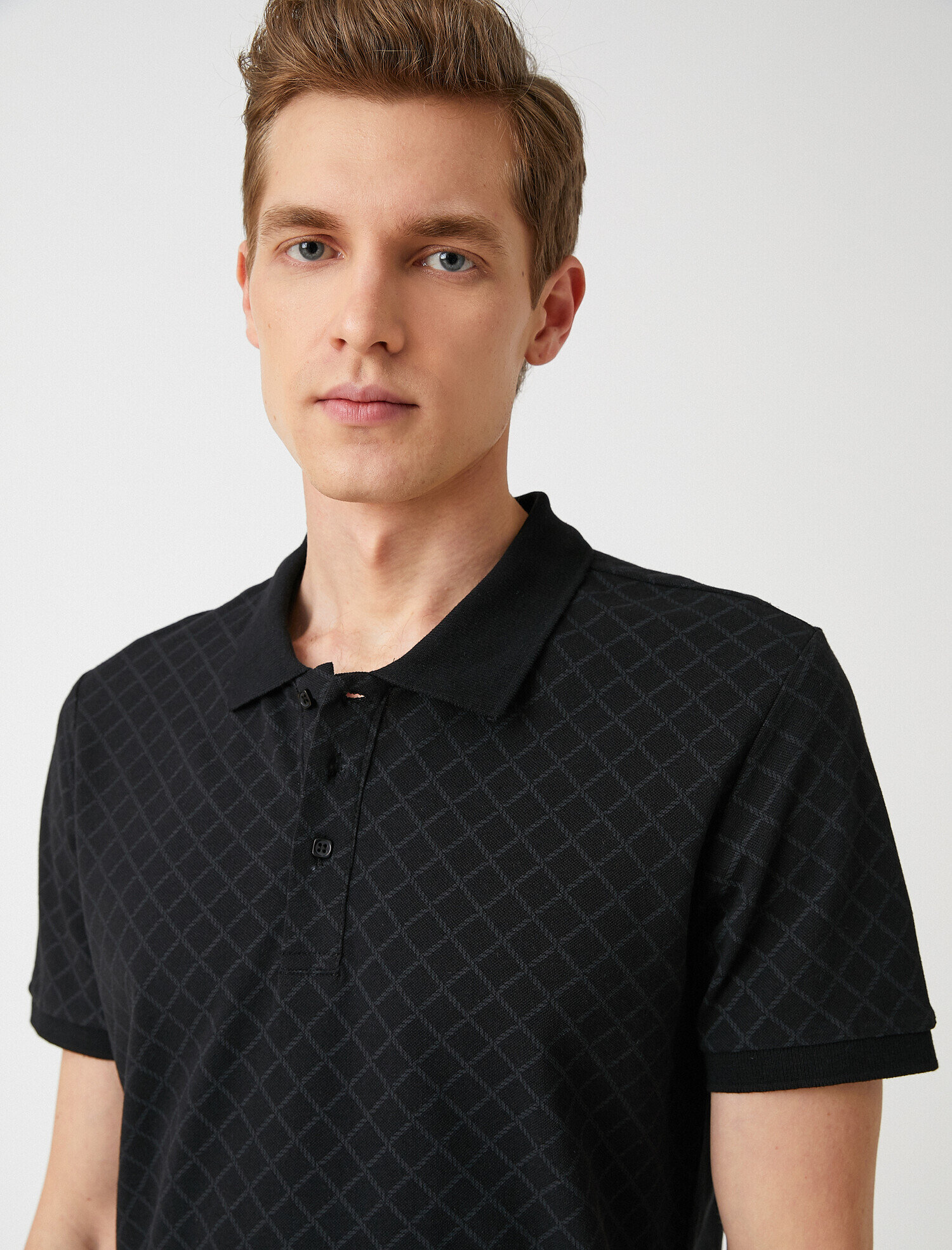 Slim Fit Desenli Polo Yaka Tişört