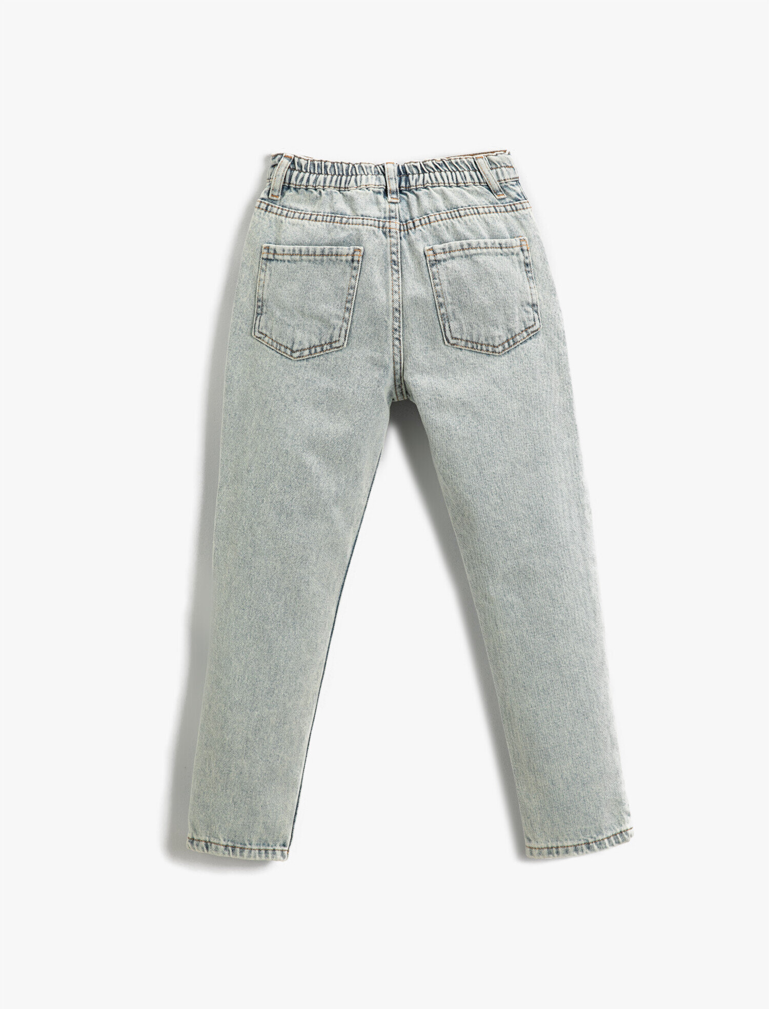  Kız Çocuk Kot Pantolon Cepli Destroylu Pamuklu - Boyfriend Jean