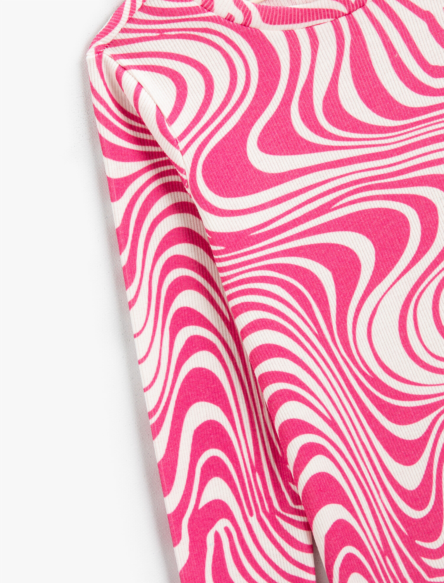  Kız Çocuk Desenli Uzun Kollu Tişört Bisiklet Yaka