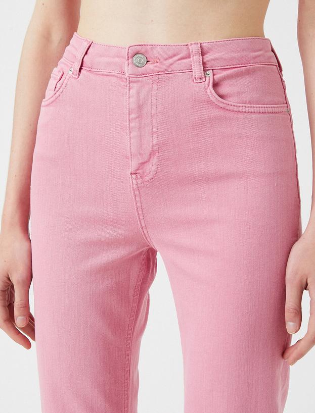  Crop Kot Pantolon Yüksek Bel İspanyol Paça - Flare Jean