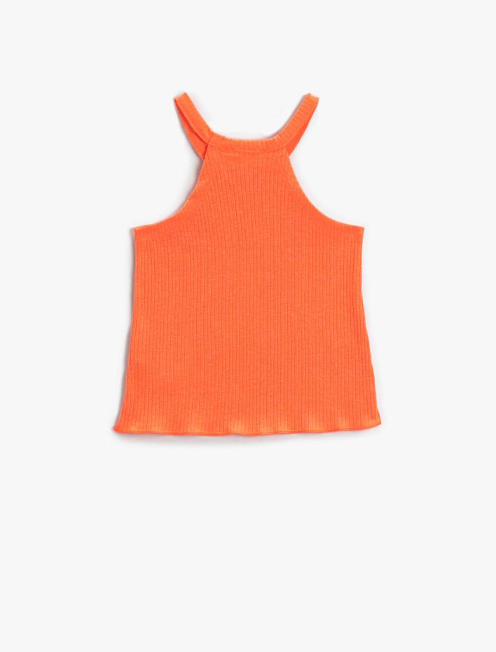 Kız Çocuk Halter Yaka Crop Fırfırlı Atlet