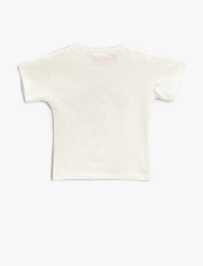 Erkek Bebek Snoopy Lisanslı Baskılı Tişört Kısa Kollu Pamuklu