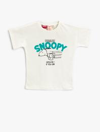 Snoopy Lisanslı Baskılı Tişört Kısa Kollu Pamuklu