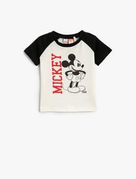 Mickey Mouse Baskılı Lisanslı Kısa Kollu Tişört Pamuklu