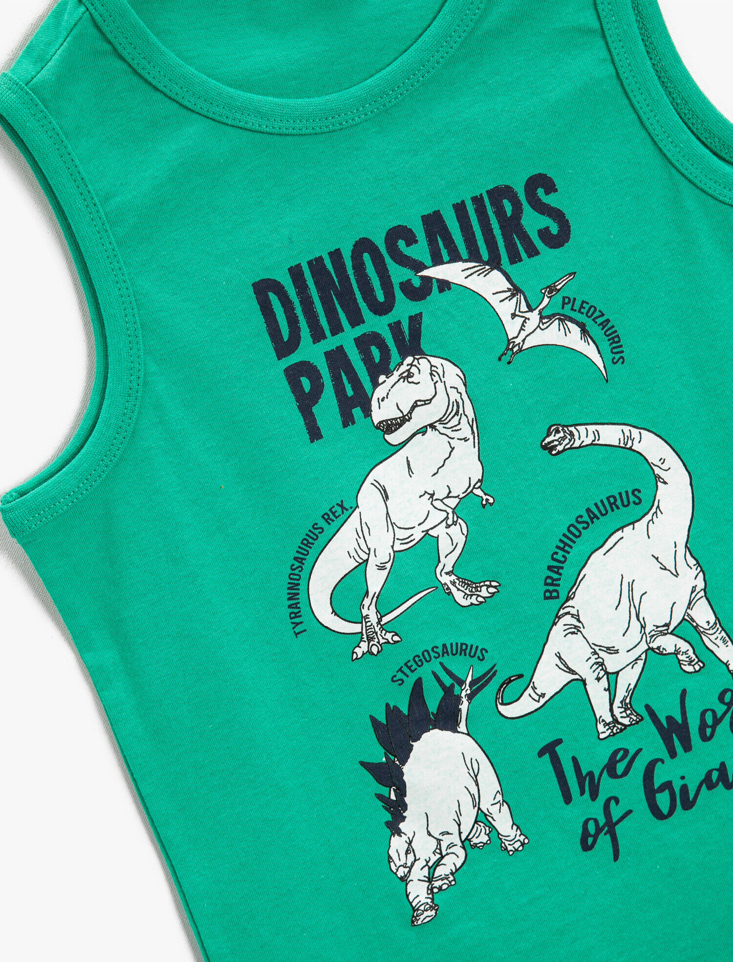 Dinozor Baskılı Atlet Bisiklet Yaka Pamuklu - Görsel 3