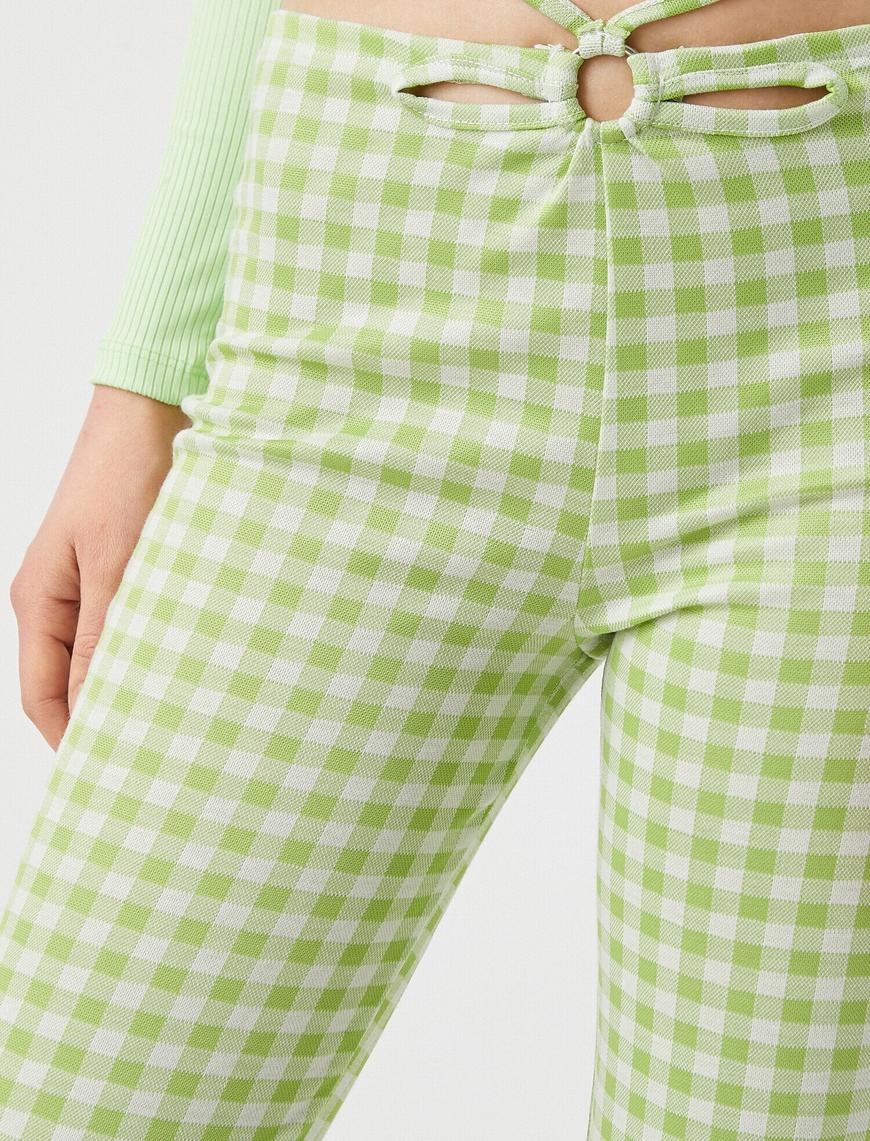   Pencere Detaylı İspanyol Paça Pantolon