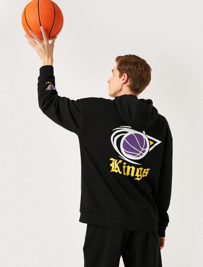  Basketbol Baskılı Kapüşonlu Tişört