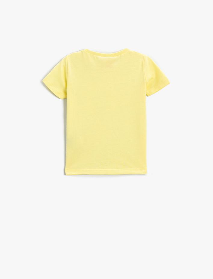 Erkek Bebek Baskılı Kısa Kollu Tişört Pamuklu