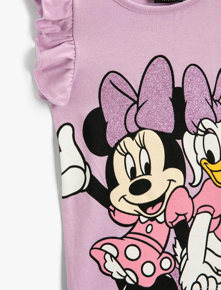  Kız Bebek Baskılı Disney Lisanslı Kolsuz Tişört Pamuklu