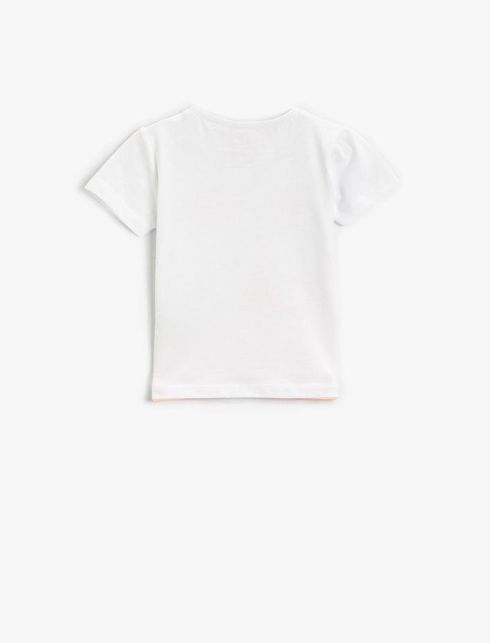 Kız Bebek Slogan Baskılı Tişört Bisiklet Yaka Pamuklu