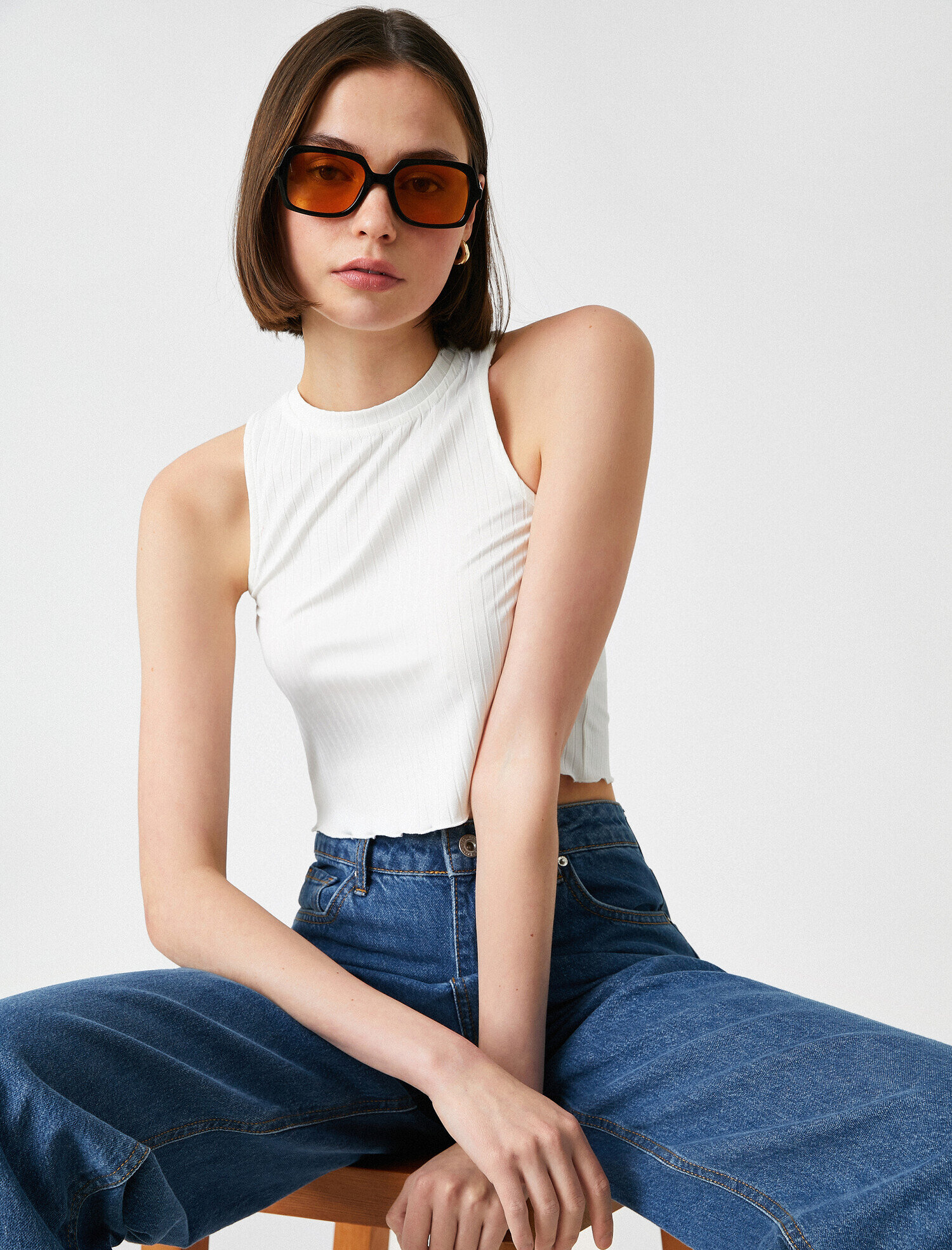   Crop Atlet Halter Yaka