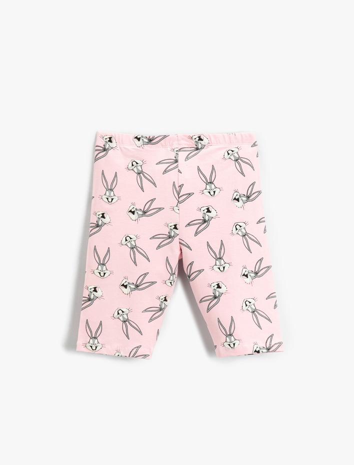 Kız Çocuk Bugs Bunny Baskılı Lisanslı Tayt Diz Üstü Pamuklu