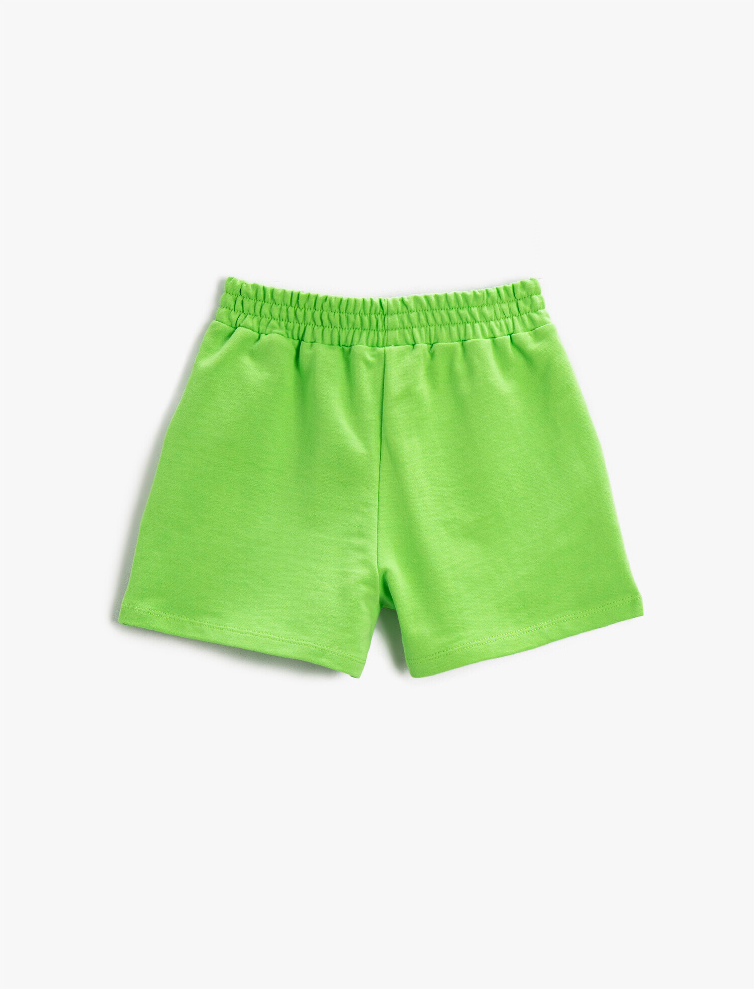  Kız Çocuk Beli Lastikli Şort Cepli Baskılı Pamuklu