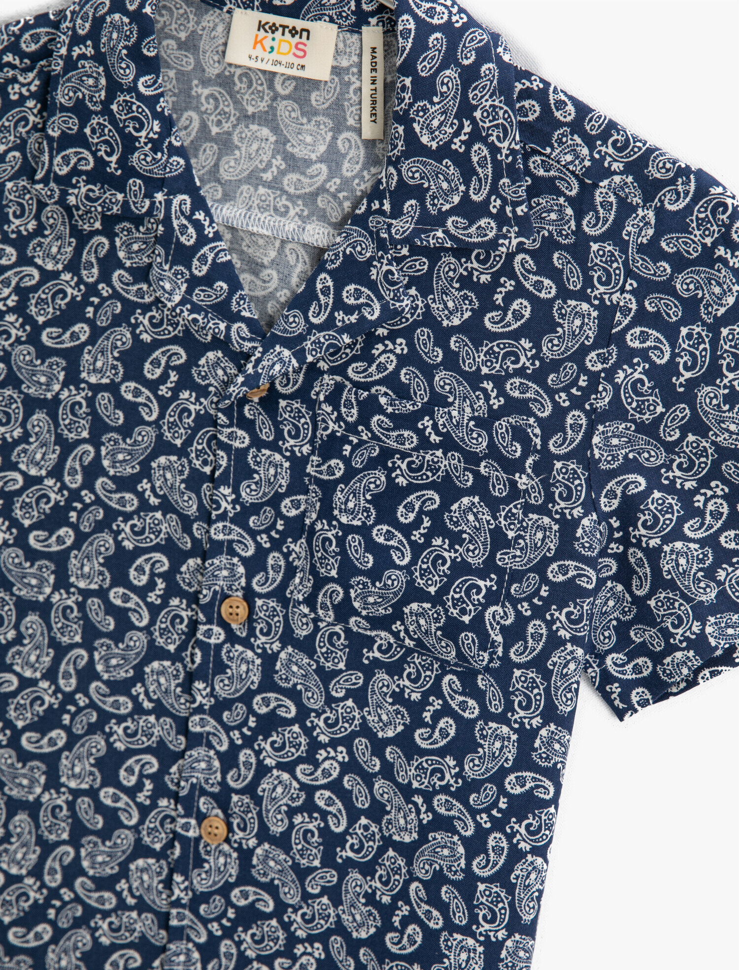 Kısa Kollu Gömlek Şal Desenli - Görsel 3