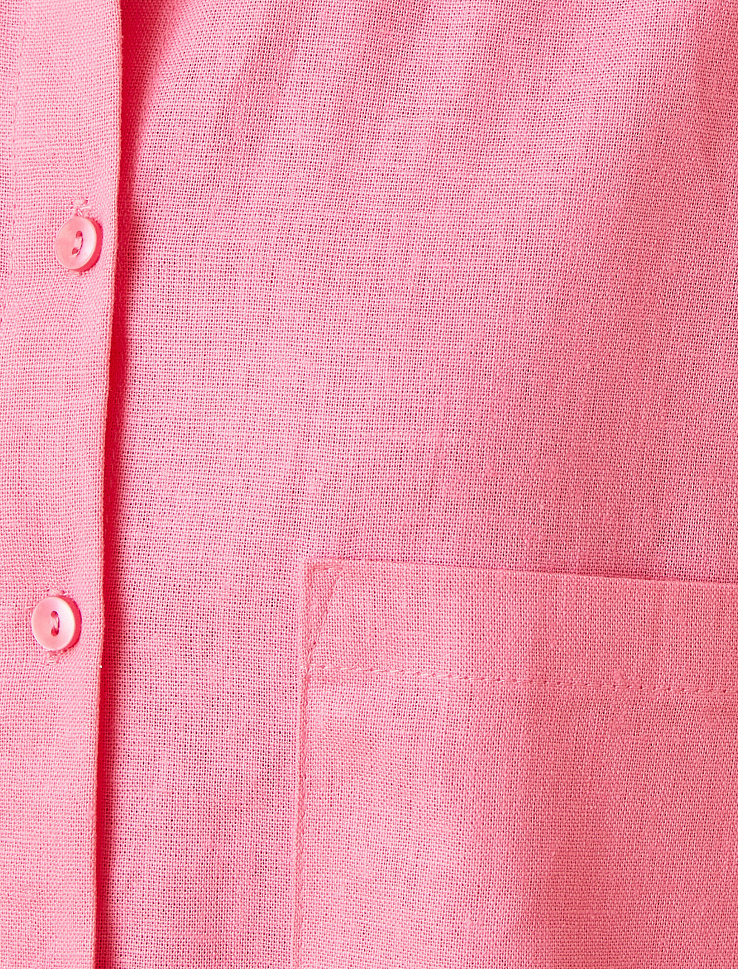   Oversize Crop Kısa Kollu Gömlek Keten Karışımlı