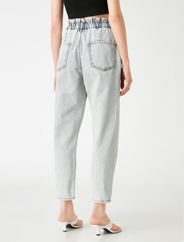   Yüksek Bel Kot Pantolon-Baggy Jean