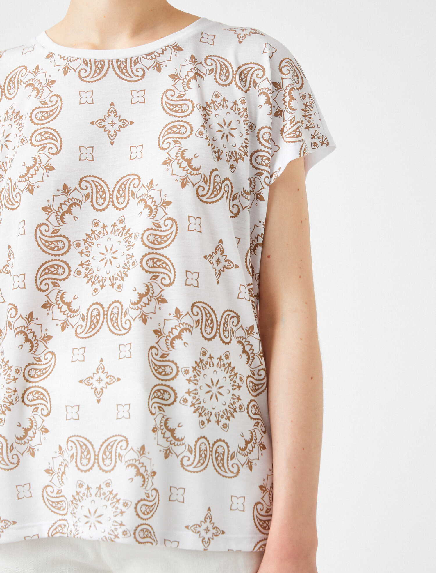   Baskılı Tişört Bisiklet Yaka Kısa Kollu