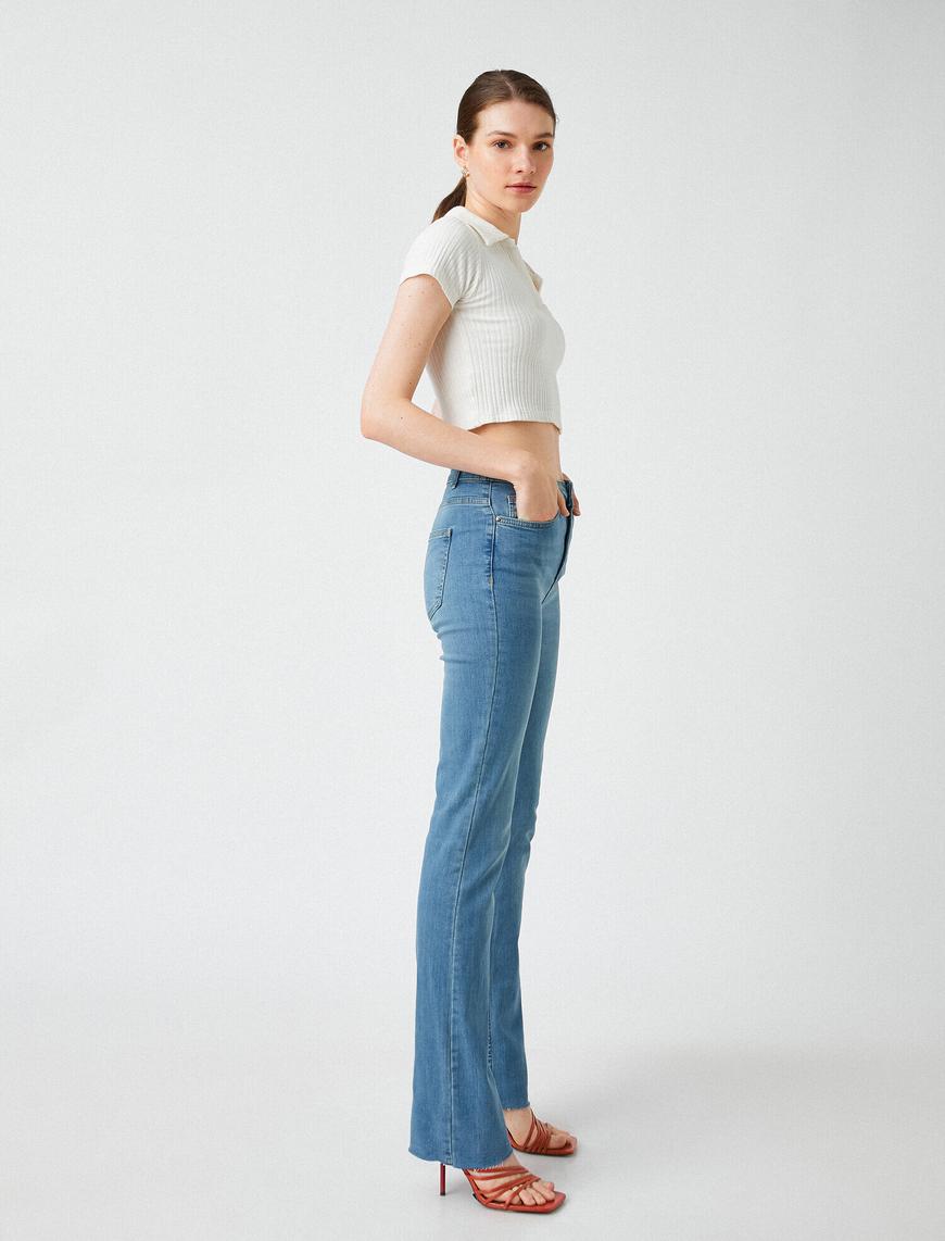   Yüksek Bel Pantolon - Slim Flare Pantolon