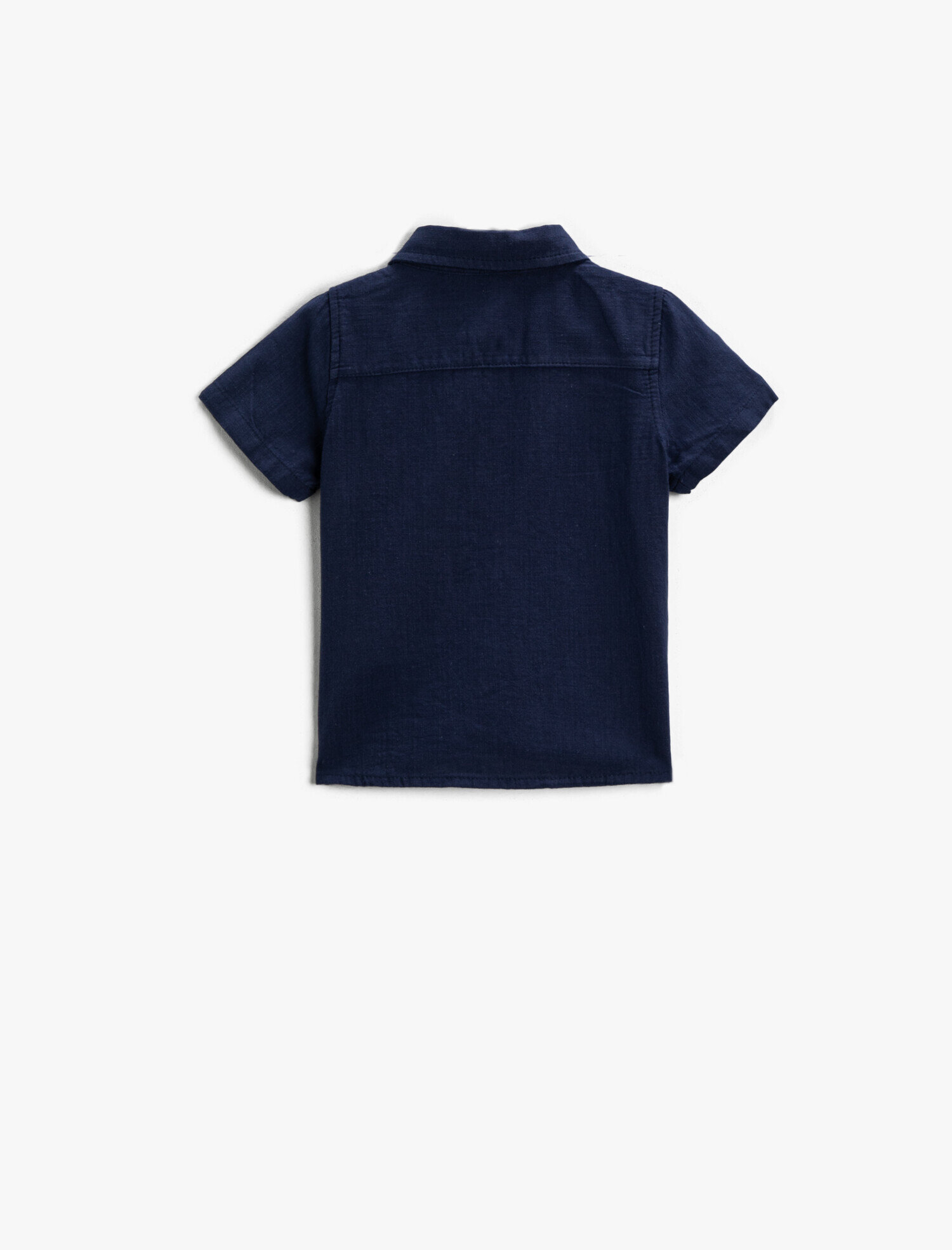  Erkek Bebek Kısa Kollu Gömlek Klasik Pamuklu Cepli