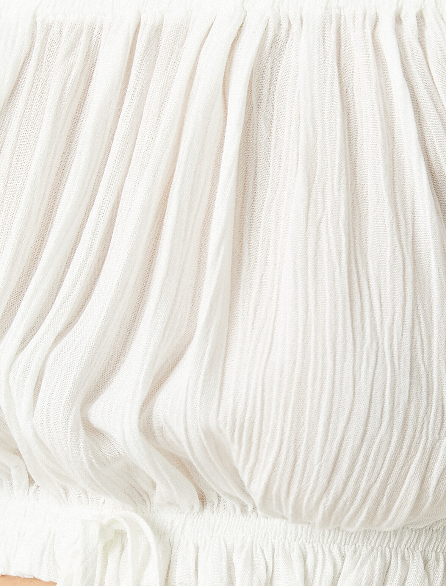   Crop Bluz Büzgülü Omzu Açık