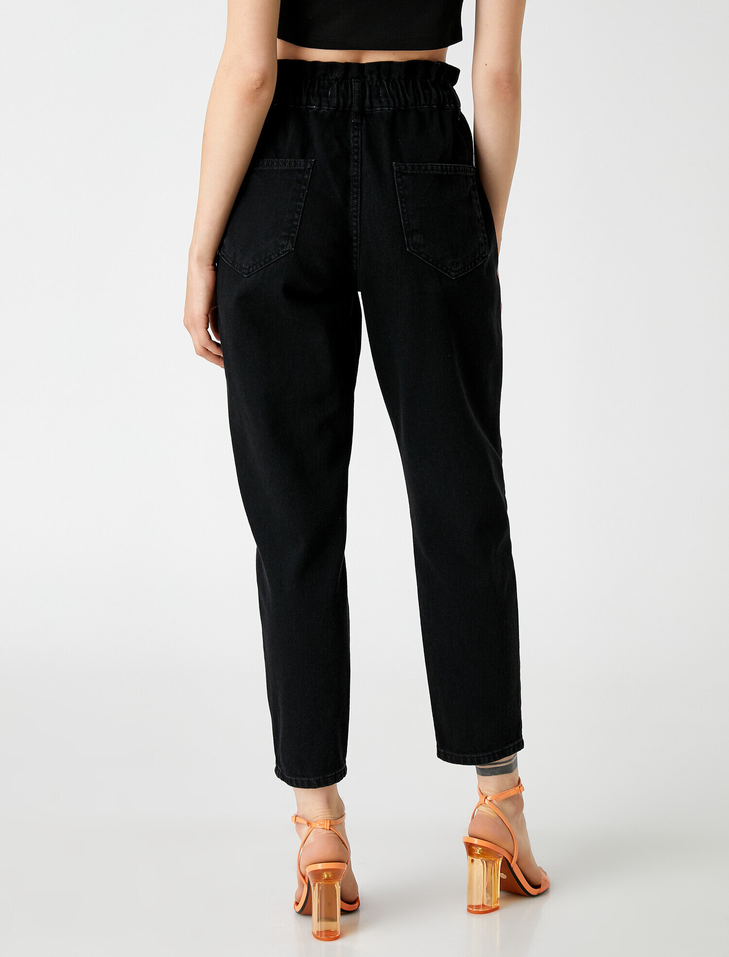   Rahat Kesim Dar Paça Kot Pantolon - Mom Jean