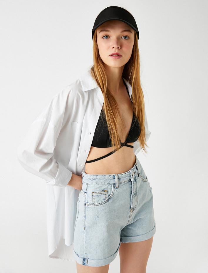  Kot Şort Yırtık Cepli