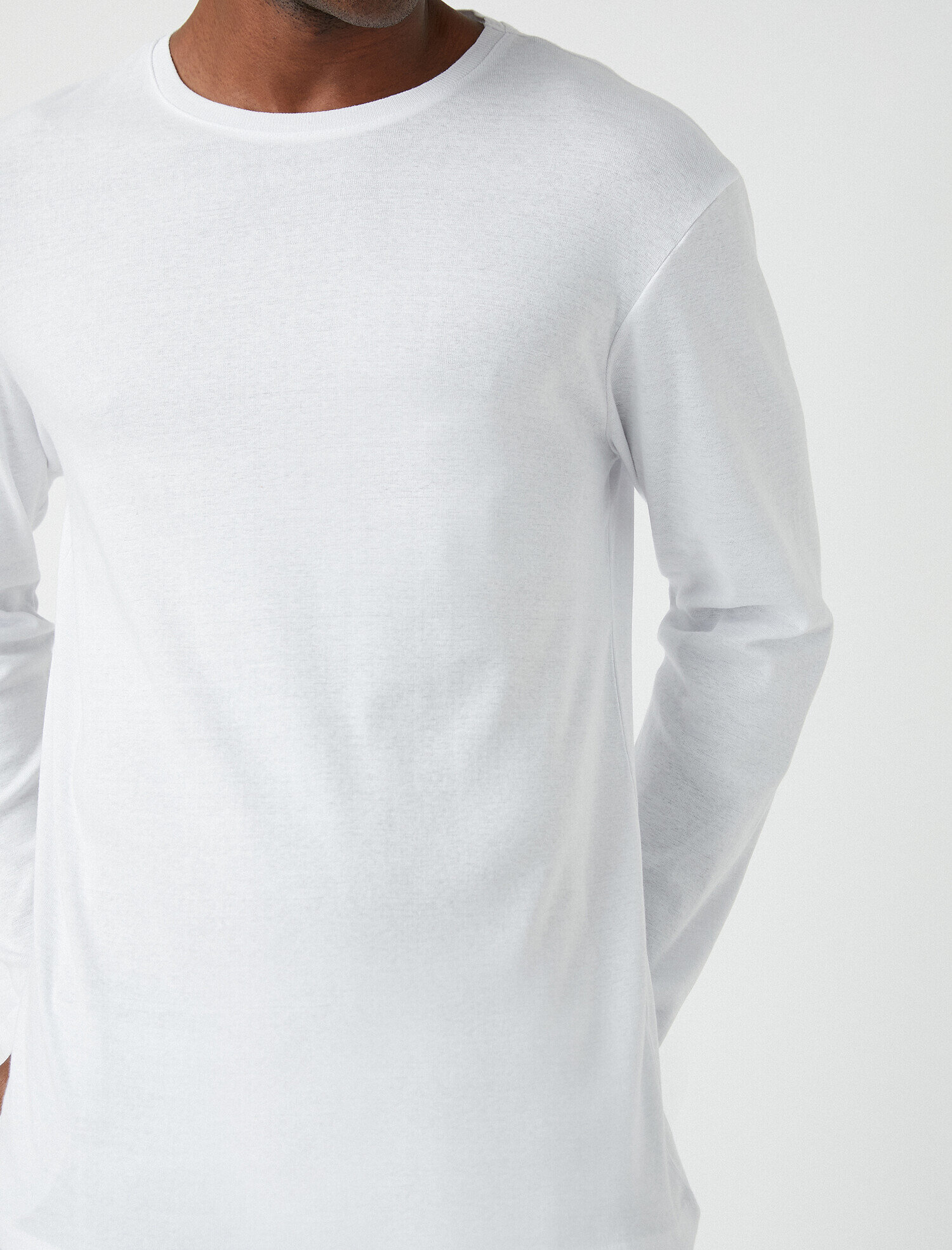   Bisiklet Yaka Uzun Kollu Tişört