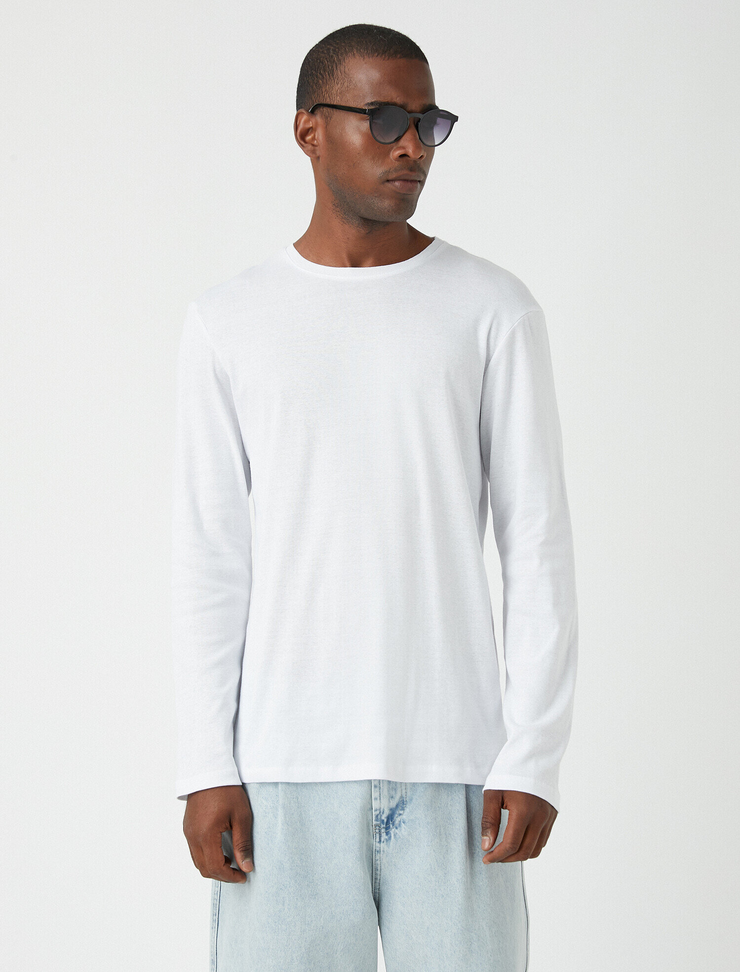   Bisiklet Yaka Uzun Kollu Tişört