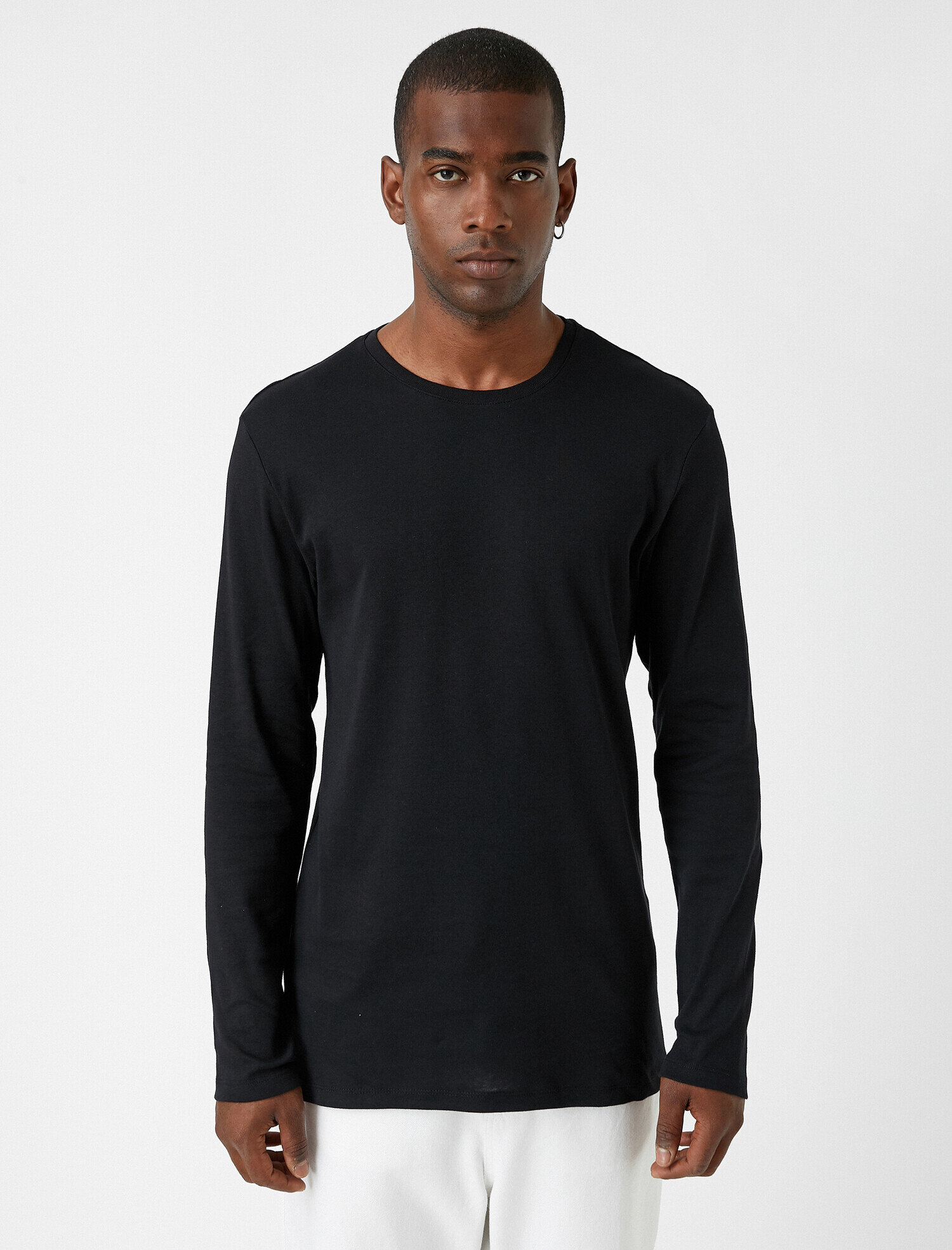   Bisiklet Yaka Uzun Kollu Tişört