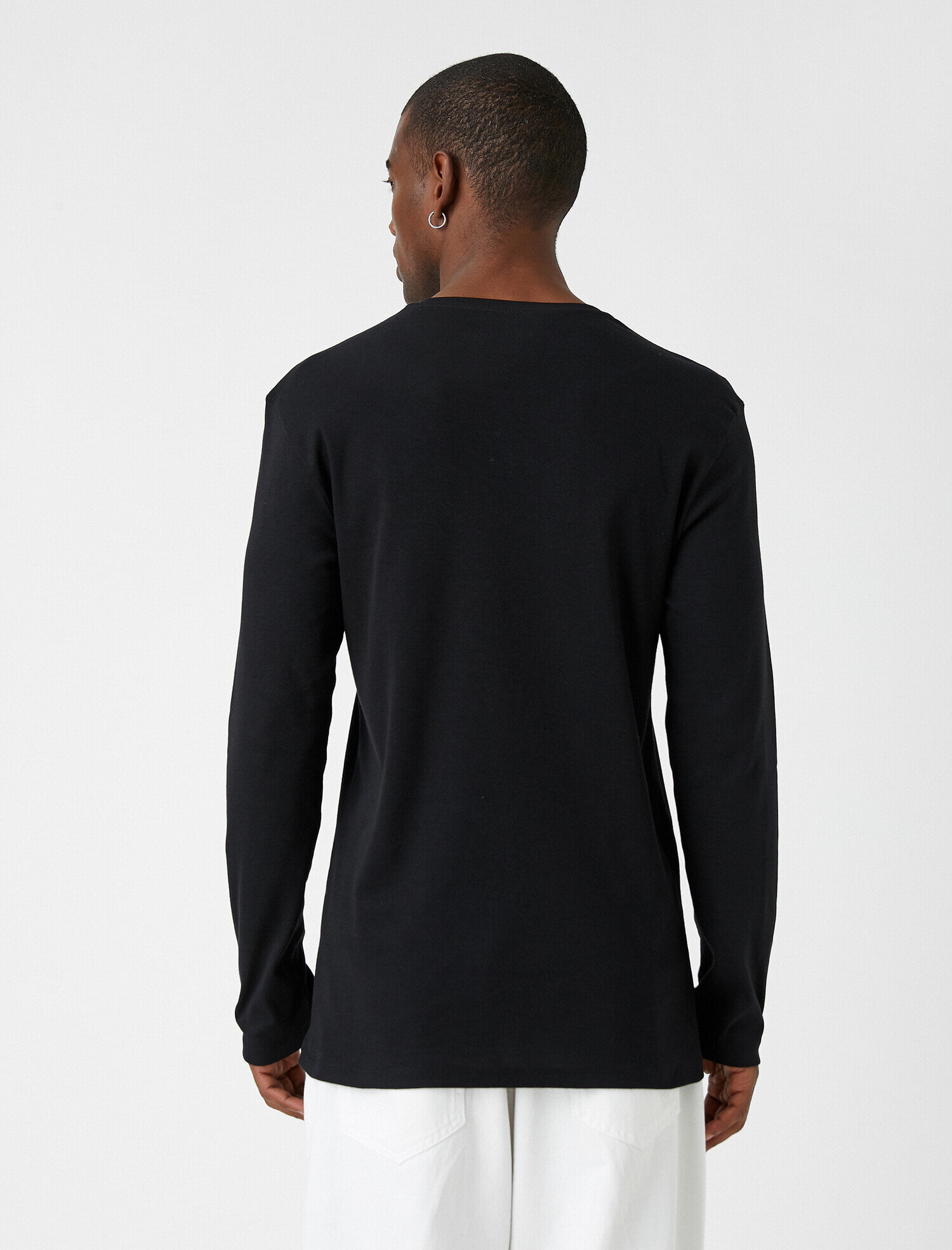   Bisiklet Yaka Uzun Kollu Tişört