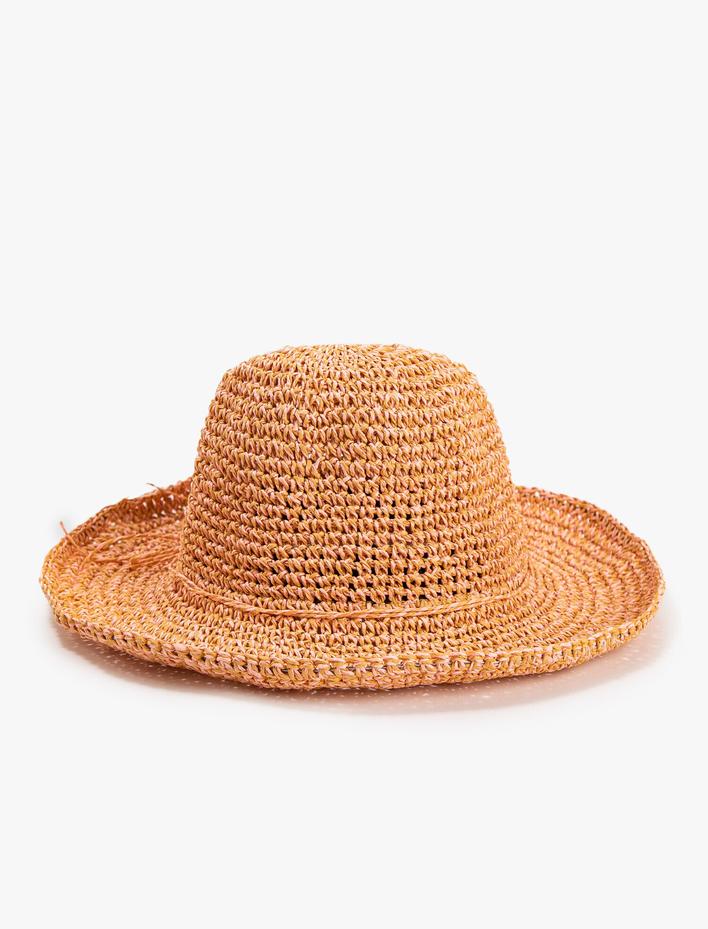 Kadın Fötr Hasır Şapka Fiyonk Detaylı