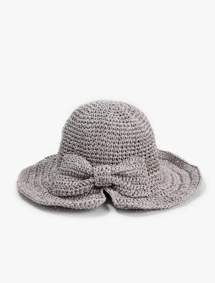 Kadın Fötr Hasır Şapka Fiyonk Detaylı