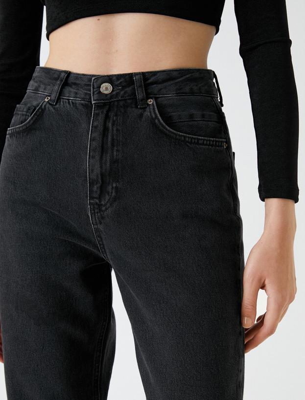   Yüksek Bel Düz Crop Paça Kot Pantolon - Eve Jean