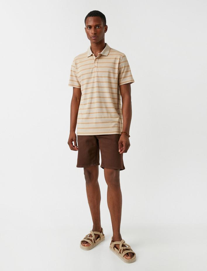  Çizgili Polo Yaka Tişört