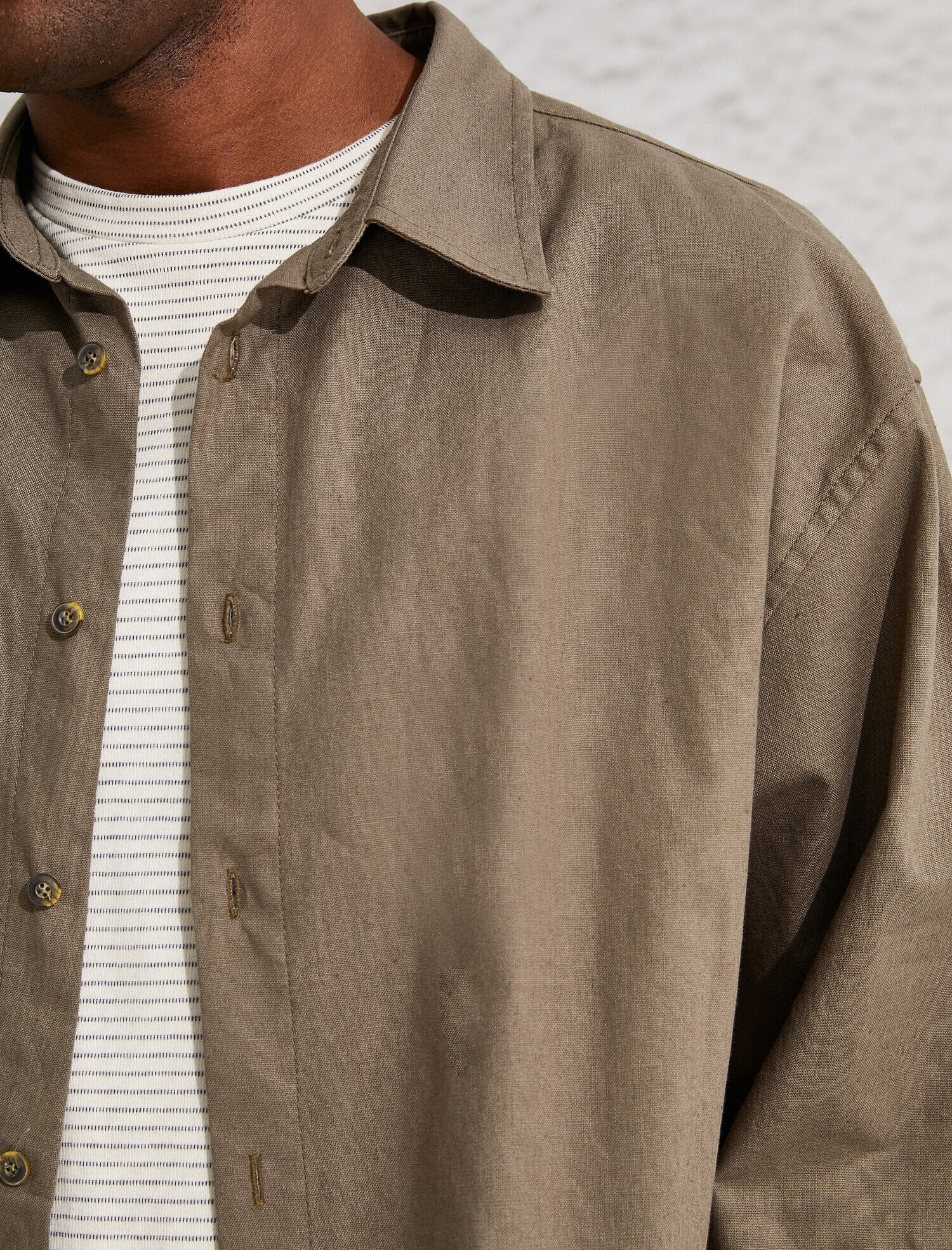   Keten Karışım Basic Gömlek