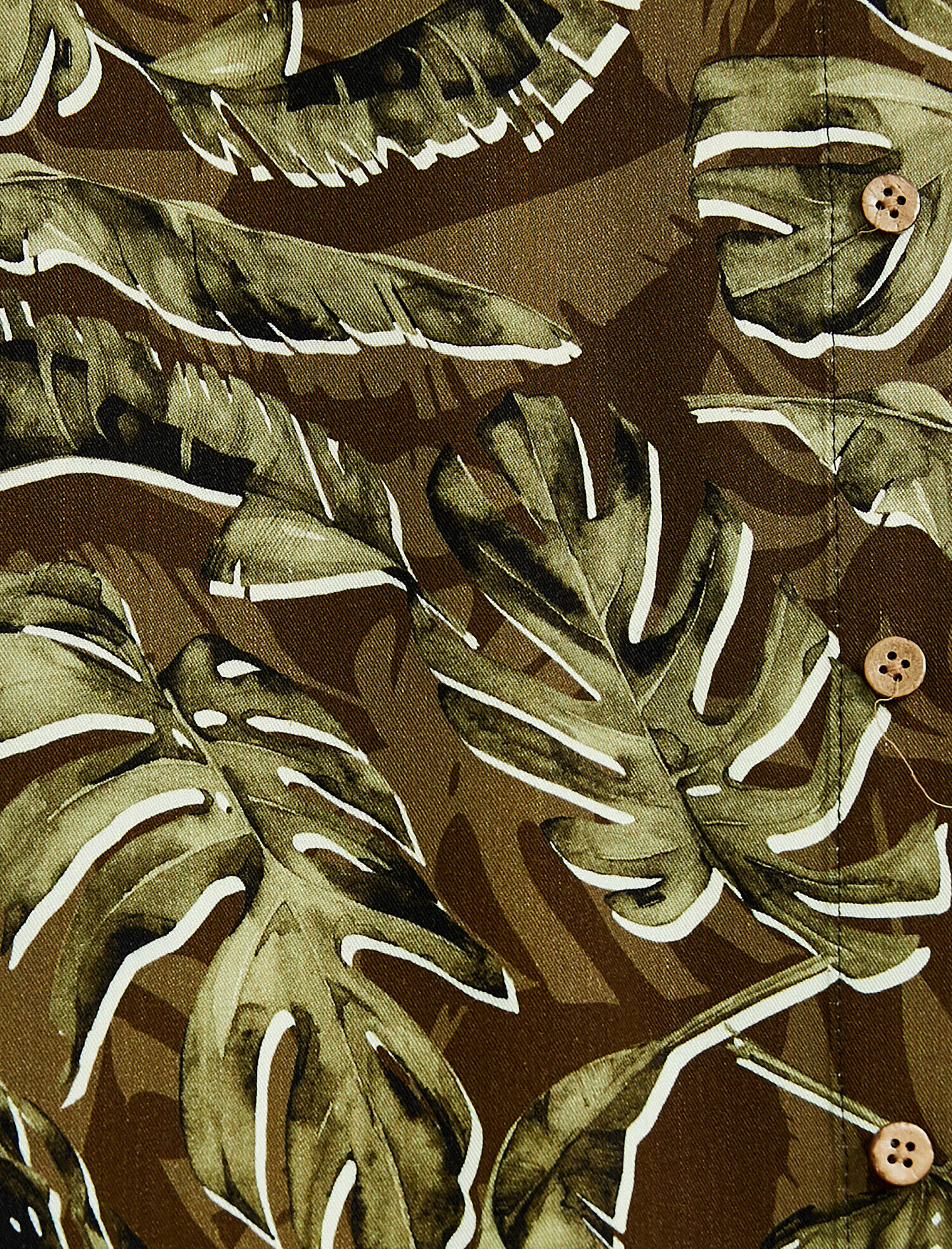   Yaprak Desenli Kısa Kollu Gömlek