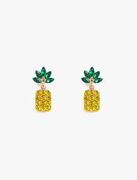 Ananas Şekilli Taşlı Küpe